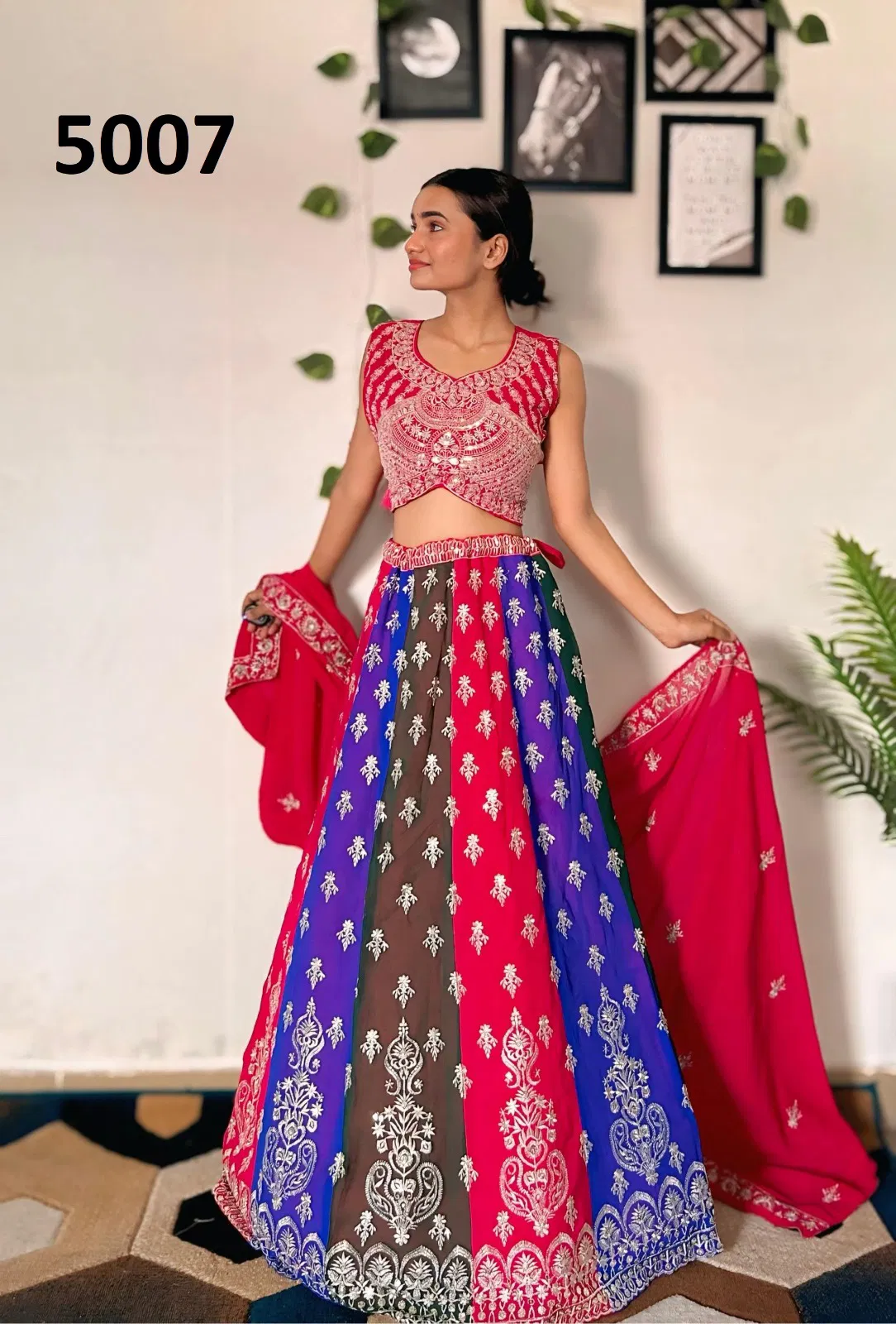 Dvd 5007 Faux Georgette With Embroidery Sequence With Work Exporters In India